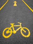 Image With Yellow Arrows And Bicycle Stock Photo
