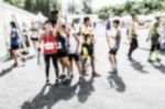 Blurred Crowd Of Athlete For Marathon Stock Photo