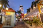 Aruba, Feb 7: Pov Of Palm Beach Which Is A World Famous Street C Stock Photo