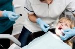 Girl On Her Annual Dental Check Up Stock Photo