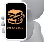 Knowledge Online Represents Mobile Phone And Comprehension 3d Re Stock Photo
