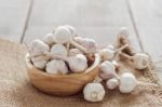 Garlic In A Bowl Stock Photo