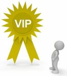 Vip Rosette Represents Very Important Person 3d Rendering Stock Photo