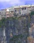 Houses On Cliff Stock Photo