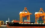 Container Cranes Loading Stock Photo