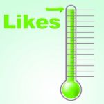 Thermometer Like Shows Social Media And Celsius Stock Photo