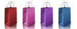 Four Color Crumpled Paper Bags Stock Photo