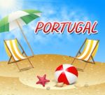 Portugal Vacations Indicates Portuguese Iberian Holiday Beach Stock Photo