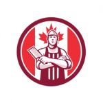 Canadian Butcher Front Canada Flag Icon Stock Photo