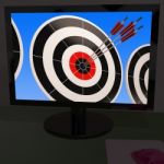 Arrows On Monitor Showing Efficiency Stock Photo