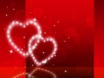 Red Hearts Background Shows Fondness Special And Sparkling
 Stock Photo