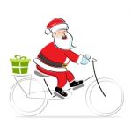 Santa Claus With Gift Stock Photo
