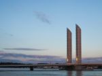 New Lift Bridge Jacques Chaban-delmas Spanning The River Garonne Stock Photo