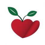 Heart Love Young Plant Flat Icon  Illustration Stock Photo