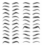 Set Of Women Eyebrows For Beauty Concept Stock Photo