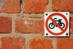 No Through Road Sign For Motorbikes Stock Photo