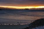 Sunset Over Pilot Bay Stock Photo