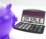 On Sale Calculator Shows Price Cut And Savings Stock Photo