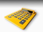 Yellow Calculator Stock Photo