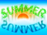 Summer Word With Water Reflection Illustration Stock Photo