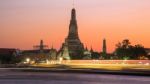 Wat Arun At Dusk In Bangkok Stock Photo