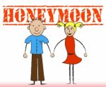 Honeymoon Couple Indicates Holidays Romance And Friendship Stock Photo