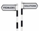 Solutions And Problems Signs Stock Photo