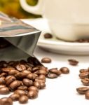 Coffee Beans Indicates Hot Drink And Barista Stock Photo