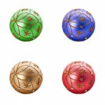 Set Of Four Luxurious Christmas Balls Stock Photo