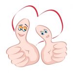 Male And Female Icon On Thumb Stock Photo