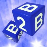 B2b Dice Background Showing Commercial Deals Stock Photo