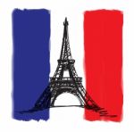 Illustration-eiffel Tower With France Flag Stock Photo