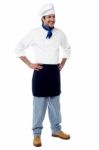 Young Confident Male Chef Posing Stock Photo