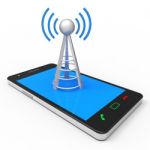 Wifi Hotspot Shows World Wide Web And Antenna Stock Photo