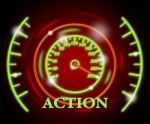 Action Gauge Represents Do It And Acting Stock Photo