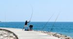 Cabo Pino, Andalucia/spain - May 6 : Fishing At Cabo Pino. Malag Stock Photo
