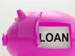 Loan Piggy Bank Means Money Borrowed Or Creditor Stock Photo