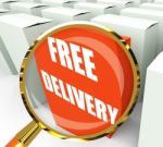 Free Delivery Sign On Packet Show No Charge To Deliver Stock Photo