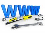 Online Tools Means World Wide Web And Apparatus Stock Photo