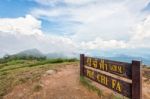 Nameplate Of Phu Chi Fa Viewpoint Stock Photo