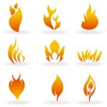 Fire Icons Stock Photo
