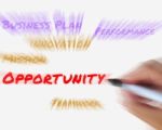 Opportunity On Whiteboard Displays Hope Chance Luck Or Advantage Stock Photo