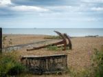 Rusty Anchors On The Beach At Aldeburgh Stock Photo