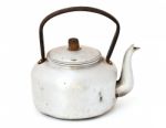 Old Dirty Classic Kettle Isolated On White Background Stock Photo