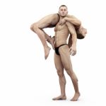 Two Muscular Men Stock Photo