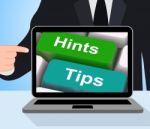 Hints Tips Computer Mean Guidance And Advice Stock Photo