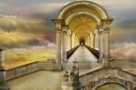 Colonnade With Arcades To Heaven Stock Photo