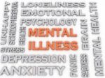 3d Image Mental Illness Issues Concept Word Cloud Background Stock Photo
