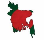 Bangladesh Map On Bangladesh Flag Drawing ,grunge And Retro Flag Stock Photo