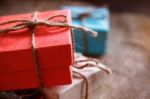 Box On A Wooden Stock Photo